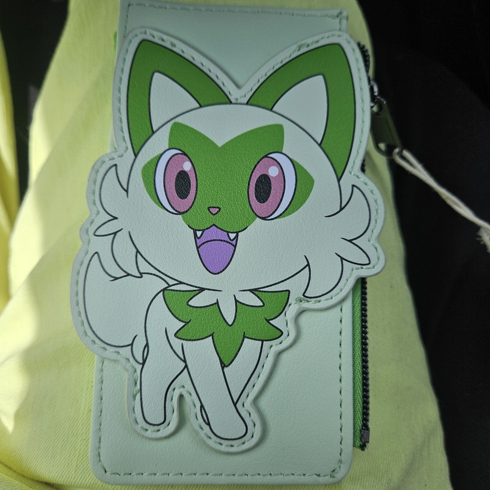 Loungefly Green and White Pokémon Wallet Evee